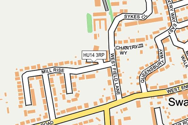 HU14 3RP map - OS OpenMap – Local (Ordnance Survey)