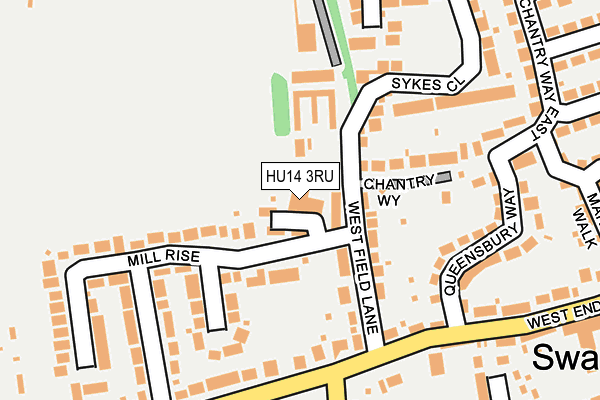 HU14 3RU map - OS OpenMap – Local (Ordnance Survey)