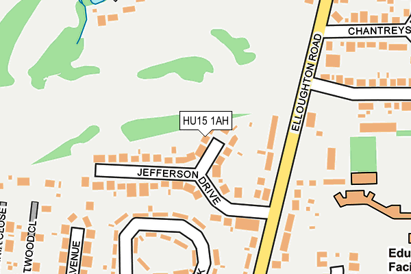 HU15 1AH map - OS OpenMap – Local (Ordnance Survey)