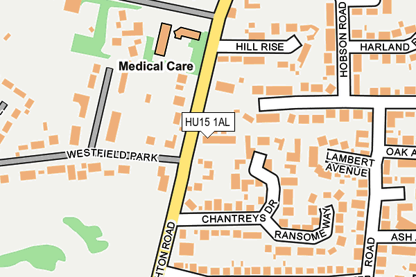 HU15 1AL map - OS OpenMap – Local (Ordnance Survey)