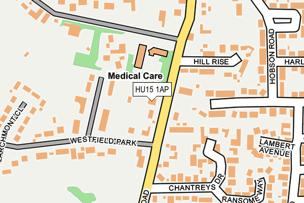 HU15 1AP map - OS OpenMap – Local (Ordnance Survey)