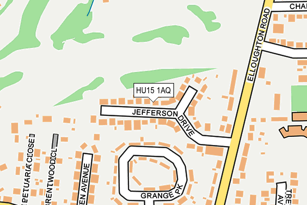 HU15 1AQ map - OS OpenMap – Local (Ordnance Survey)