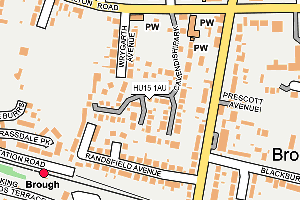 HU15 1AU map - OS OpenMap – Local (Ordnance Survey)