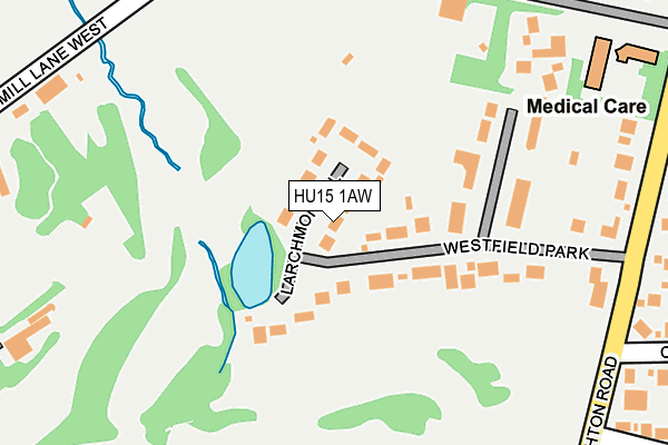 HU15 1AW map - OS OpenMap – Local (Ordnance Survey)