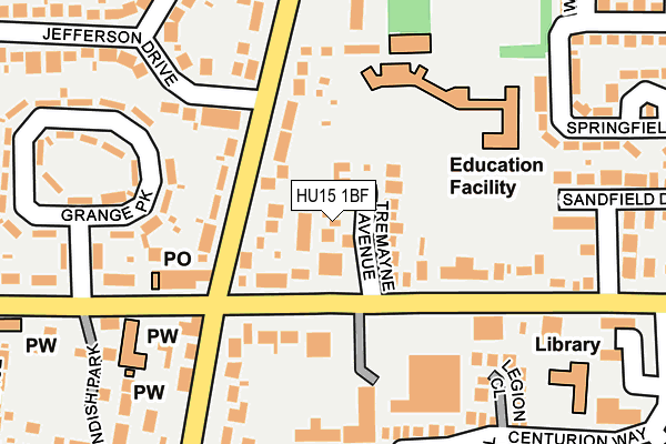 HU15 1BF map - OS OpenMap – Local (Ordnance Survey)