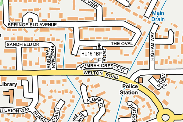 HU15 1BP map - OS OpenMap – Local (Ordnance Survey)
