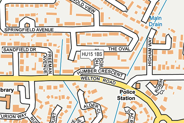 HU15 1BS map - OS OpenMap – Local (Ordnance Survey)