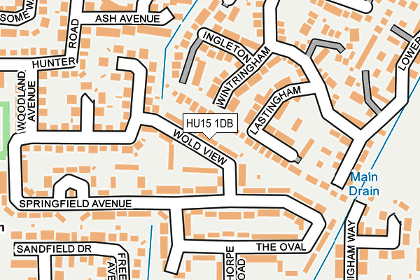 HU15 1DB map - OS OpenMap – Local (Ordnance Survey)