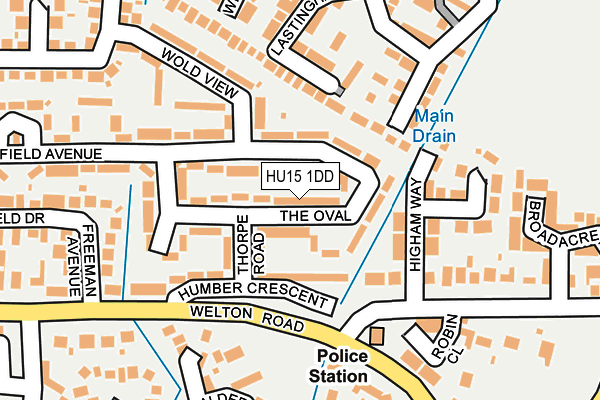 HU15 1DD map - OS OpenMap – Local (Ordnance Survey)