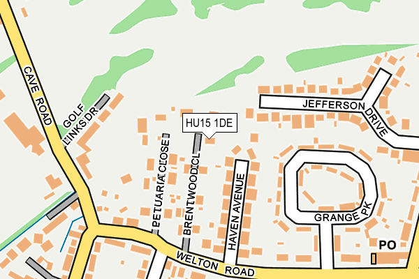 HU15 1DE map - OS OpenMap – Local (Ordnance Survey)