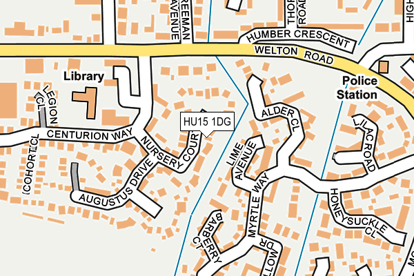 HU15 1DG map - OS OpenMap – Local (Ordnance Survey)