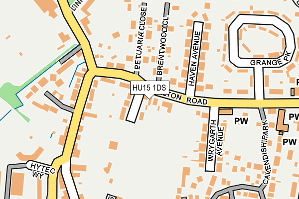 HU15 1DS map - OS OpenMap – Local (Ordnance Survey)