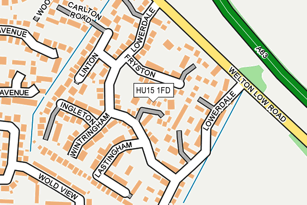 HU15 1FD map - OS OpenMap – Local (Ordnance Survey)