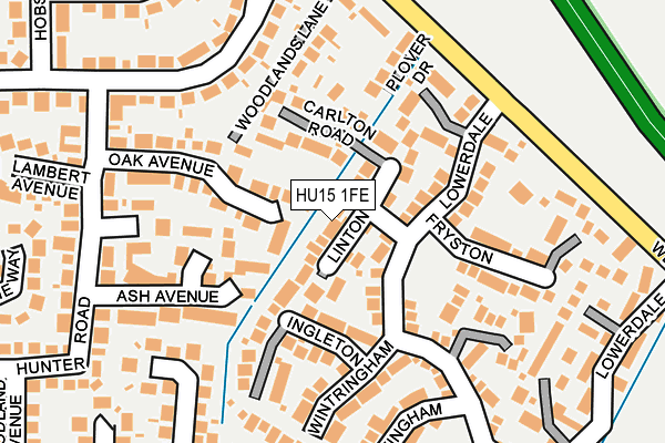 HU15 1FE map - OS OpenMap – Local (Ordnance Survey)
