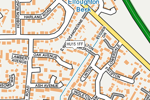 HU15 1FF map - OS OpenMap – Local (Ordnance Survey)