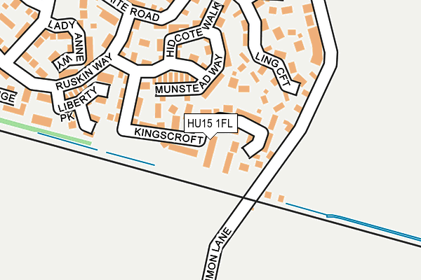 HU15 1FL map - OS OpenMap – Local (Ordnance Survey)
