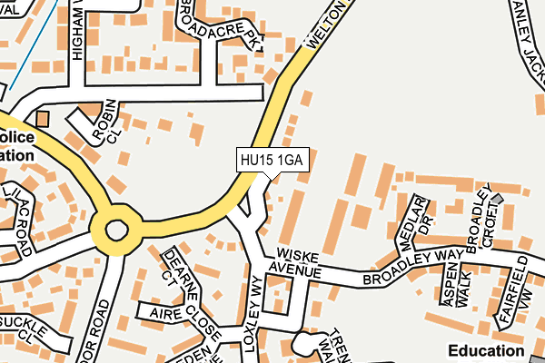 HU15 1GA map - OS OpenMap – Local (Ordnance Survey)