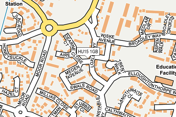 HU15 1GB map - OS OpenMap – Local (Ordnance Survey)