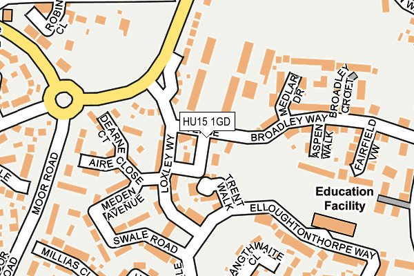 HU15 1GD map - OS OpenMap – Local (Ordnance Survey)