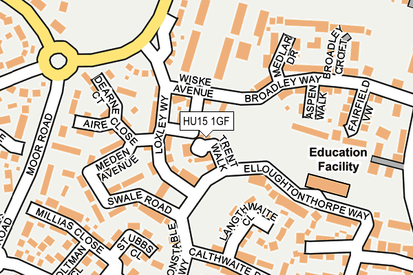HU15 1GF map - OS OpenMap – Local (Ordnance Survey)
