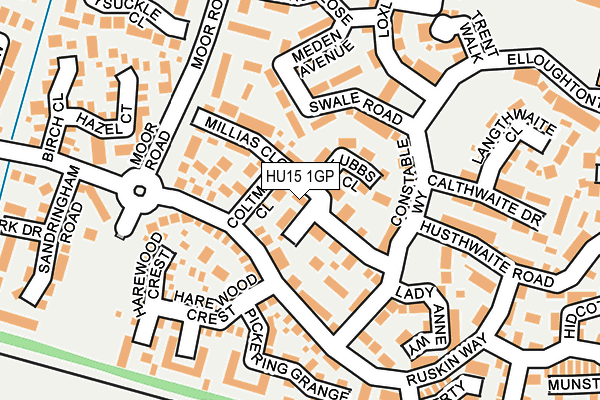 HU15 1GP map - OS OpenMap – Local (Ordnance Survey)