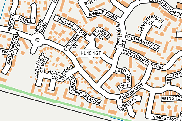 HU15 1GT map - OS OpenMap – Local (Ordnance Survey)