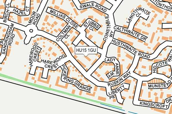HU15 1GU map - OS OpenMap – Local (Ordnance Survey)