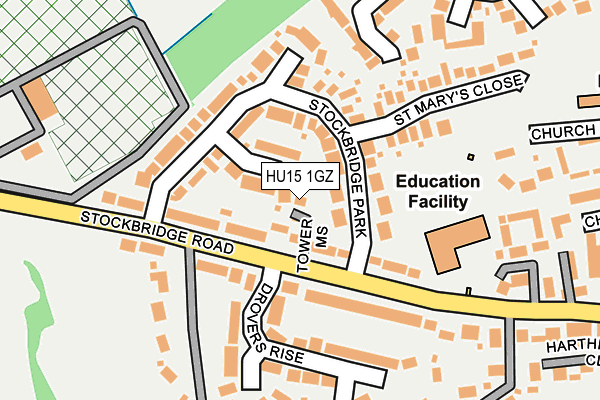 HU15 1GZ map - OS OpenMap – Local (Ordnance Survey)
