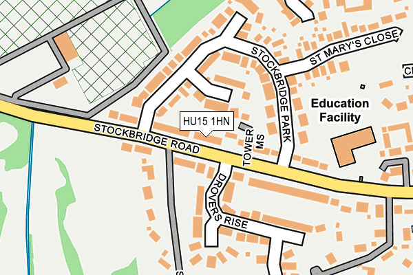 HU15 1HN map - OS OpenMap – Local (Ordnance Survey)
