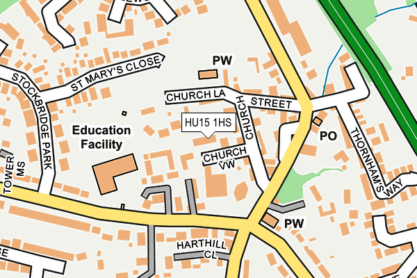 HU15 1HS map - OS OpenMap – Local (Ordnance Survey)