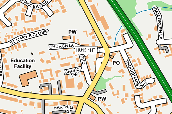 HU15 1HT map - OS OpenMap – Local (Ordnance Survey)