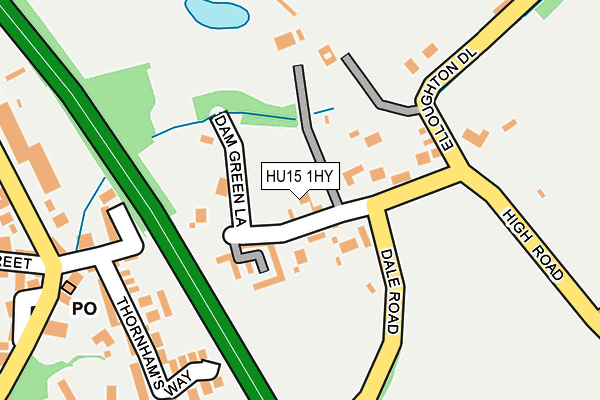 HU15 1HY map - OS OpenMap – Local (Ordnance Survey)