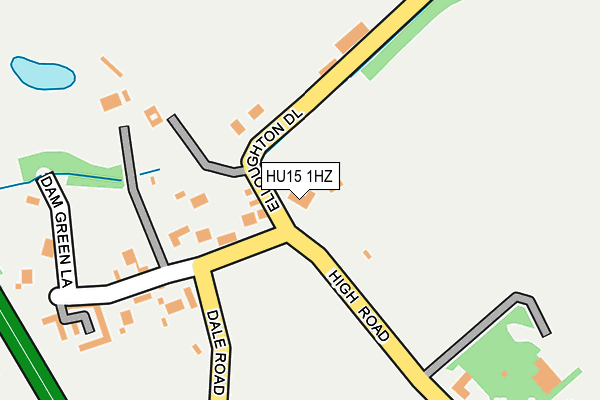 HU15 1HZ map - OS OpenMap – Local (Ordnance Survey)