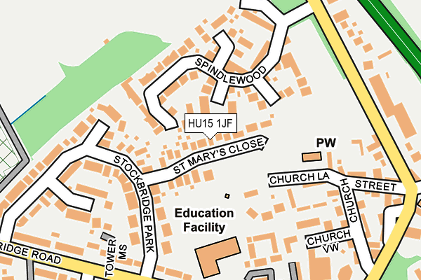 HU15 1JF map - OS OpenMap – Local (Ordnance Survey)