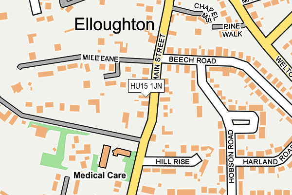 HU15 1JN map - OS OpenMap – Local (Ordnance Survey)