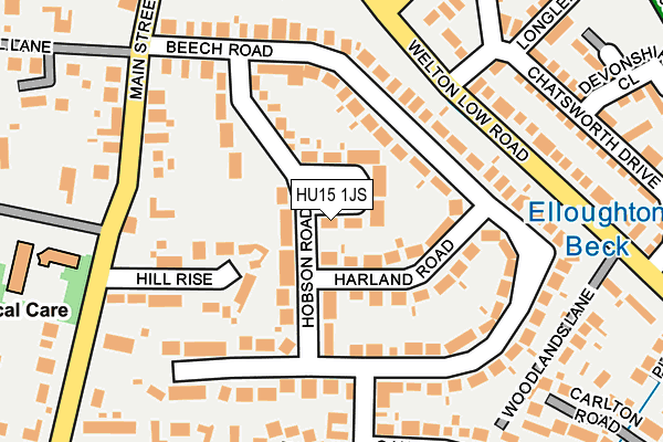 HU15 1JS map - OS OpenMap – Local (Ordnance Survey)