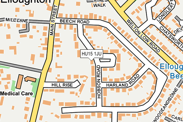 HU15 1JU map - OS OpenMap – Local (Ordnance Survey)