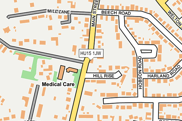 HU15 1JW map - OS OpenMap – Local (Ordnance Survey)