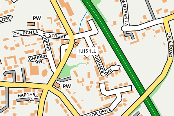 HU15 1LU map - OS OpenMap – Local (Ordnance Survey)