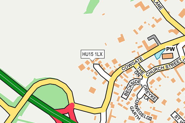 HU15 1LX map - OS OpenMap – Local (Ordnance Survey)