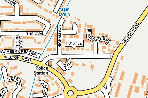 HU15 1LZ map - OS OpenMap – Local (Ordnance Survey)
