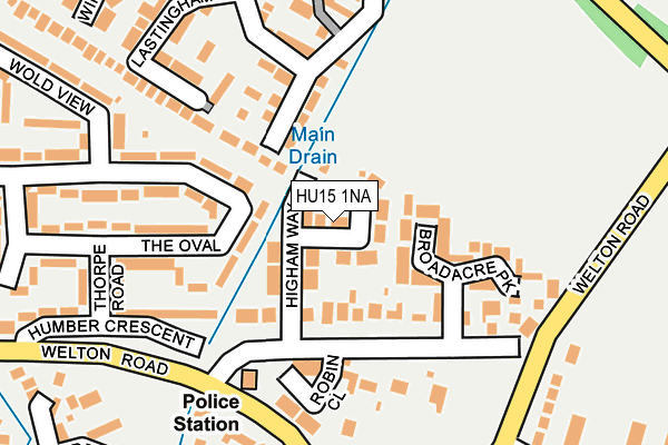 HU15 1NA map - OS OpenMap – Local (Ordnance Survey)