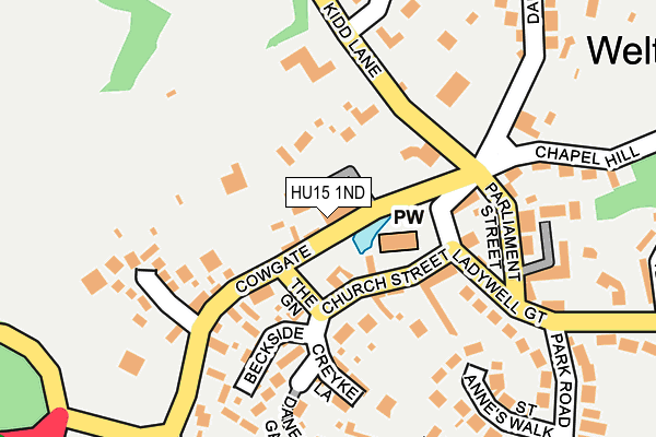 HU15 1ND map - OS OpenMap – Local (Ordnance Survey)