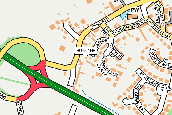 HU15 1NE map - OS OpenMap – Local (Ordnance Survey)