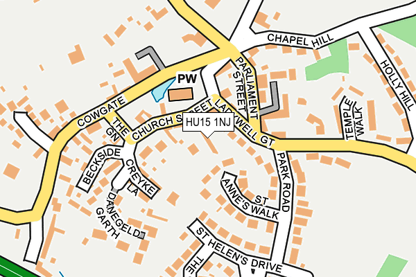 HU15 1NJ map - OS OpenMap – Local (Ordnance Survey)