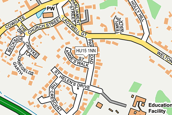 HU15 1NN map - OS OpenMap – Local (Ordnance Survey)