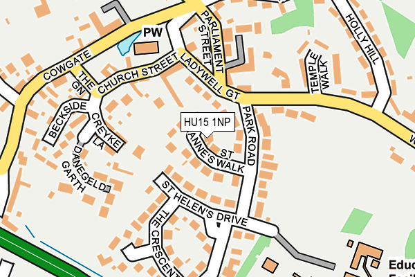 HU15 1NP map - OS OpenMap – Local (Ordnance Survey)