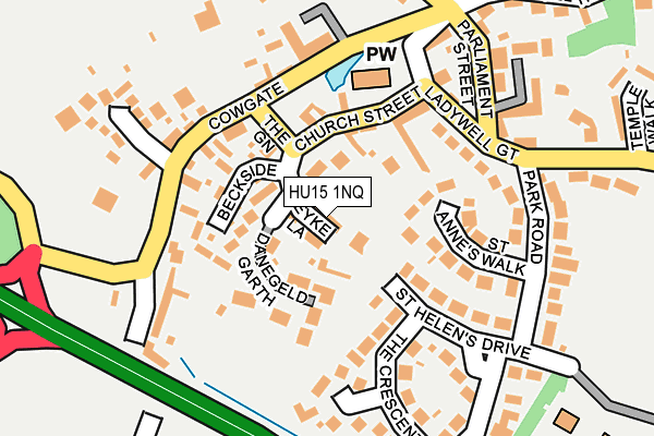 HU15 1NQ map - OS OpenMap – Local (Ordnance Survey)