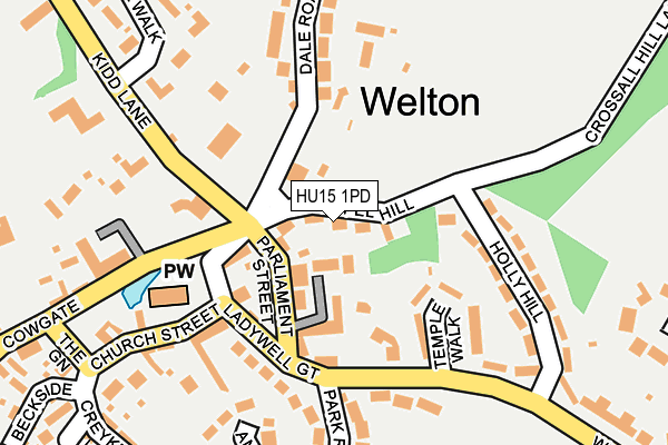 HU15 1PD map - OS OpenMap – Local (Ordnance Survey)