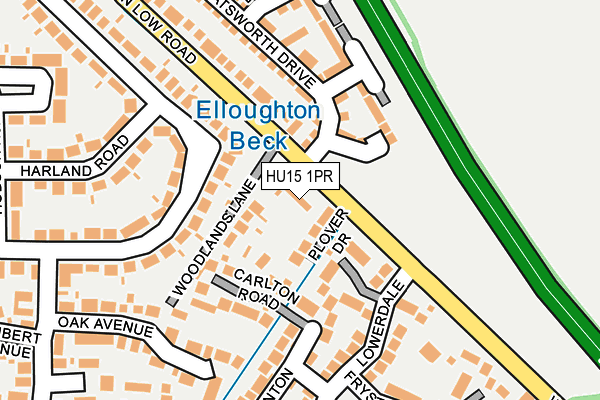 HU15 1PR map - OS OpenMap – Local (Ordnance Survey)